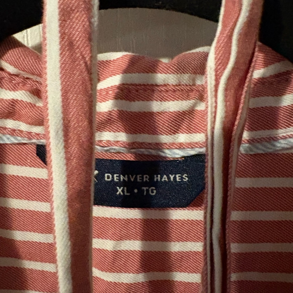 Denver Hayes Pink and White Striped Shirt - Picture 2 of 2